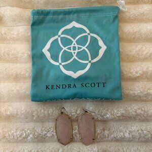 Kendra Scott Danielle Gold Drop Earrings in Rose Quartz